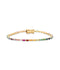 Rainbow Baguette Tennis Bracelet - Yellow Gold